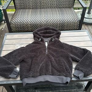 Lululemon Textured Fleece 1/2 Zip Size 8 Black Pullover